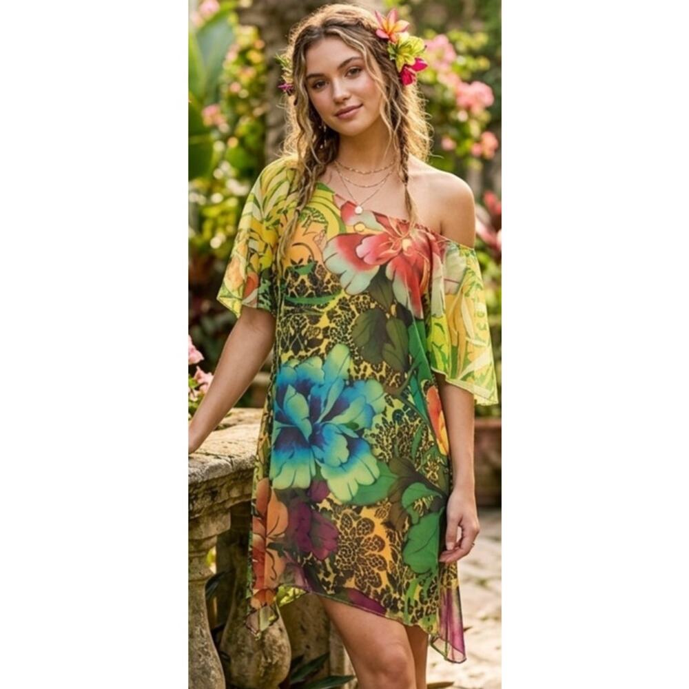 David Benjamin sheer shift dress